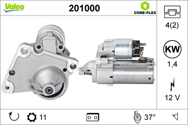 Valeo 201000 - Стартер www.autospares.lv