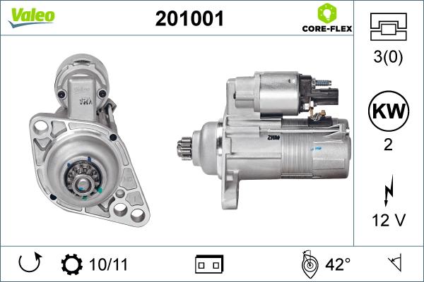 Valeo 201001 - Starteris autospares.lv