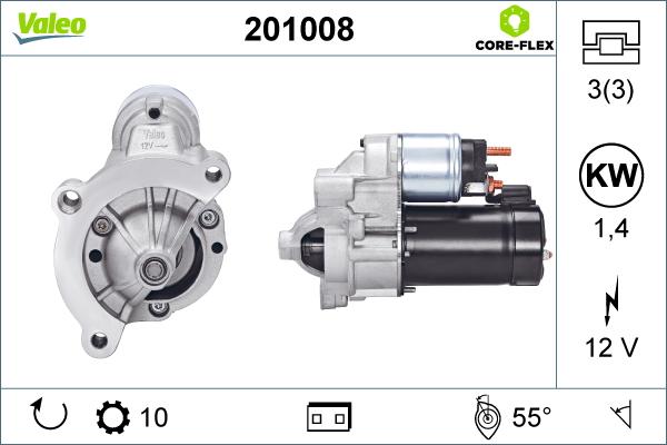 Valeo 201008 - Starteris autospares.lv