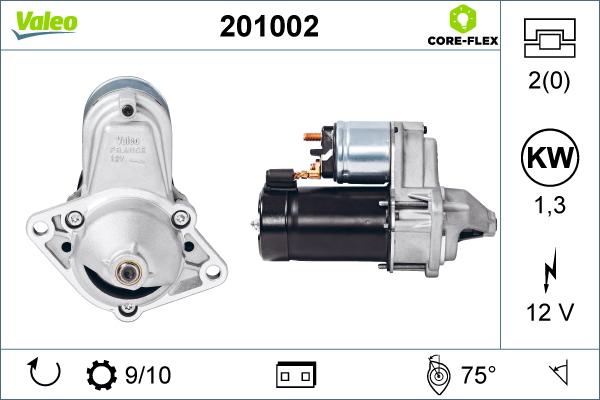 Valeo 201002 - Стартер www.autospares.lv