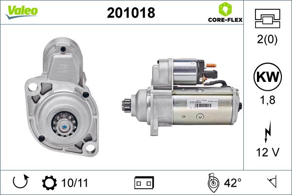 Valeo 201018 - Стартер www.autospares.lv