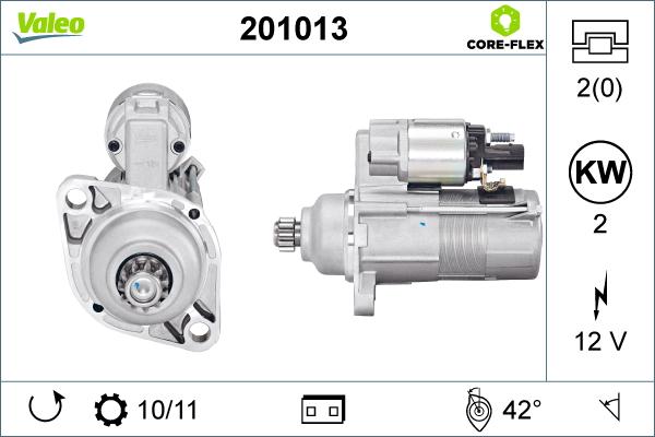 Valeo 201013 - Стартер www.autospares.lv