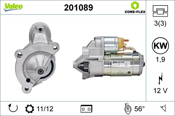 Valeo 201089 - Стартер www.autospares.lv