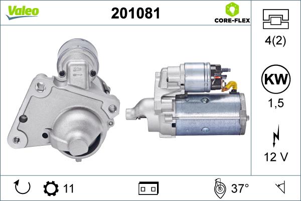 Valeo 201081 - Стартер www.autospares.lv