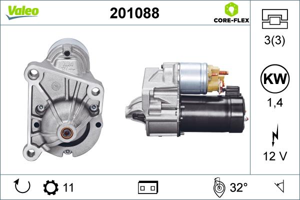 Valeo 201088 - Стартер www.autospares.lv