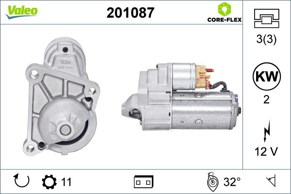 Valeo 201087 - Стартер www.autospares.lv