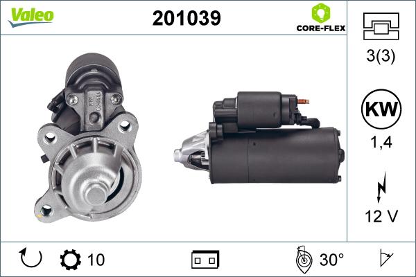 Valeo 201039 - Стартер www.autospares.lv