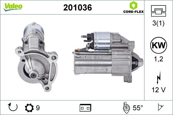 Valeo 201036 - Стартер www.autospares.lv