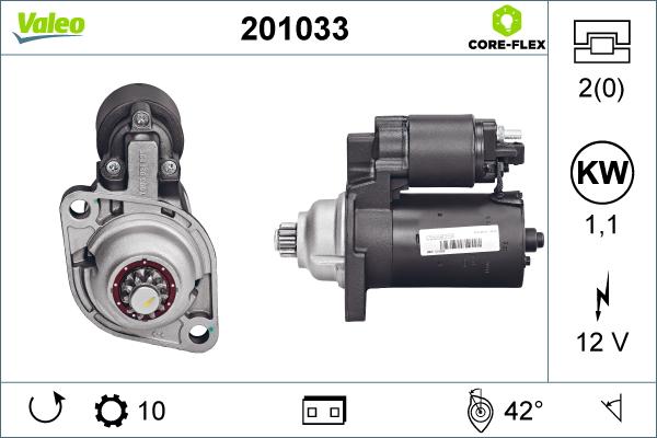 Valeo 201033 - Стартер www.autospares.lv