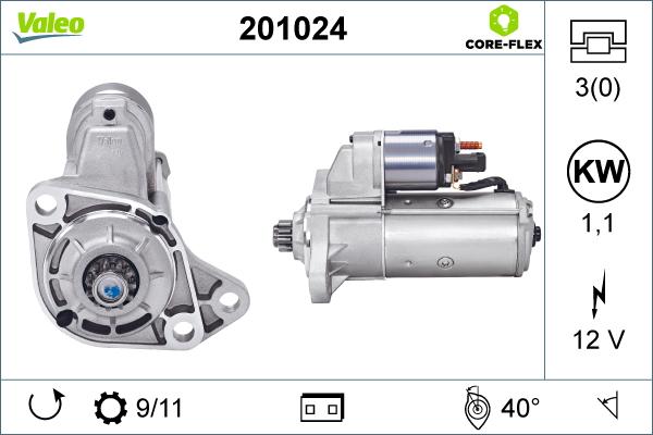 Valeo 201024 - Starteris autospares.lv