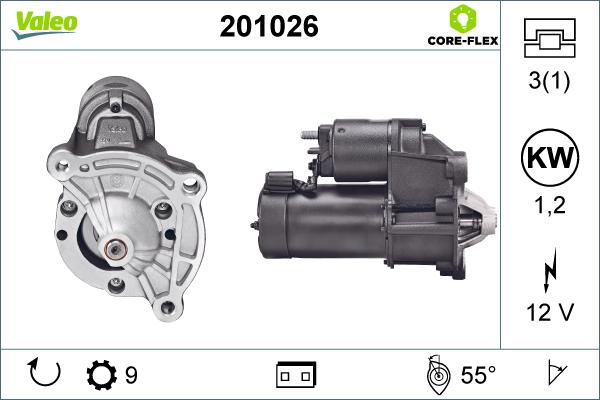 Valeo 201026 - Стартер www.autospares.lv