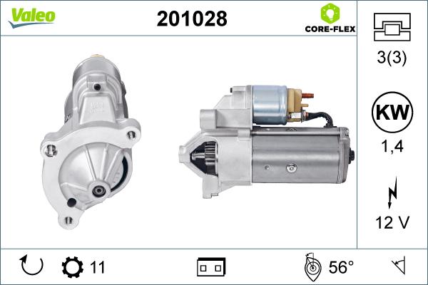 Valeo 201028 - Стартер www.autospares.lv