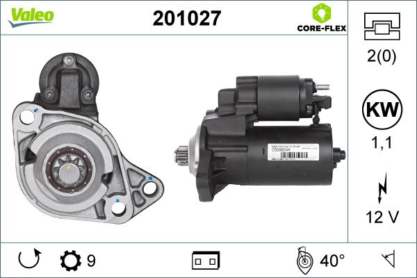 Valeo 201027 - Стартер www.autospares.lv