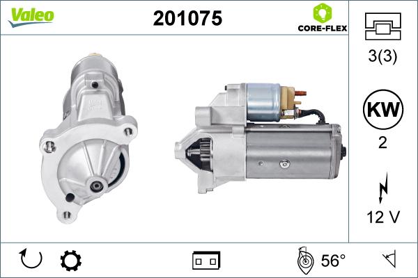 Valeo 201075 - Стартер www.autospares.lv