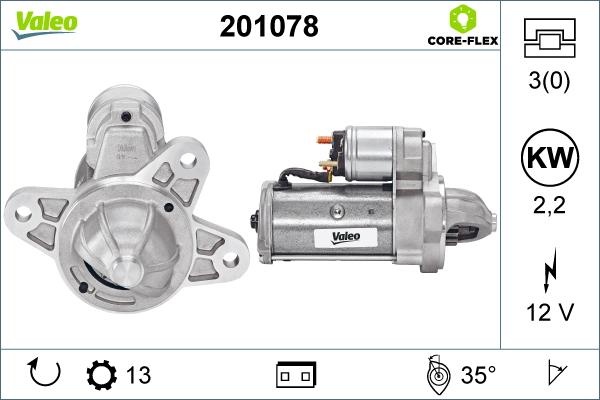 Valeo 201078 - Стартер www.autospares.lv