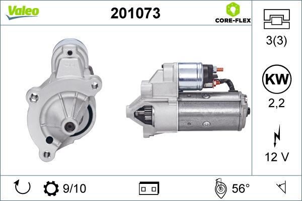 Valeo 201073 - Стартер www.autospares.lv