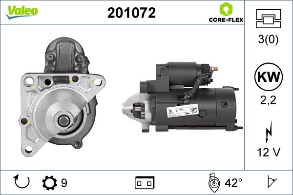 Valeo 201072 - Стартер www.autospares.lv