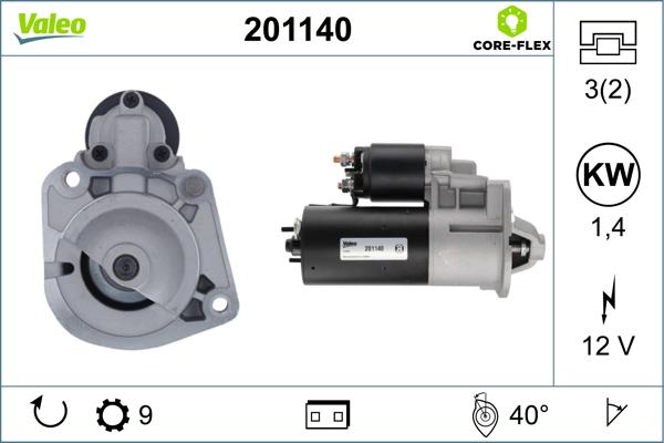 Valeo 201140 - Стартер www.autospares.lv