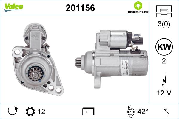 Valeo 201156 - Starteris autospares.lv