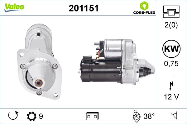 Valeo 201151 - Стартер www.autospares.lv