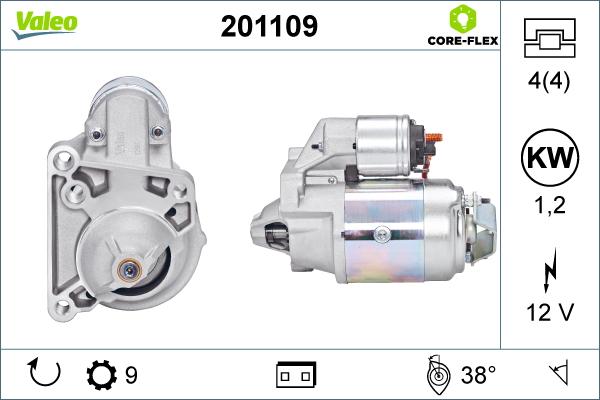 Valeo 201109 - Стартер www.autospares.lv