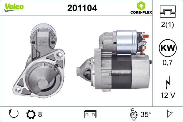 Valeo 201104 - Starteris autospares.lv