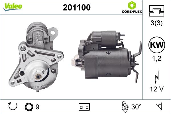 Valeo 201100 - Стартер www.autospares.lv