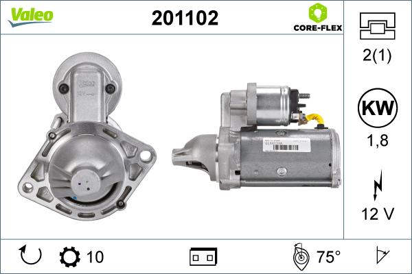 Valeo 201102 - Starteris autospares.lv