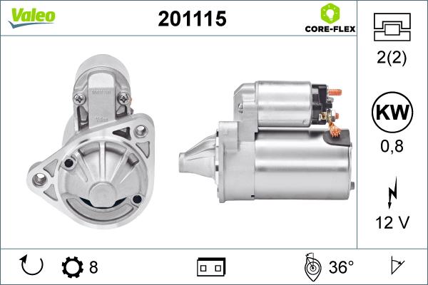 Valeo 201115 - Starteris autospares.lv