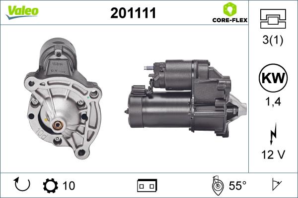 Valeo 201111 - Starteris autospares.lv