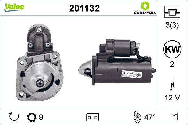 Valeo 201132 - Стартер www.autospares.lv