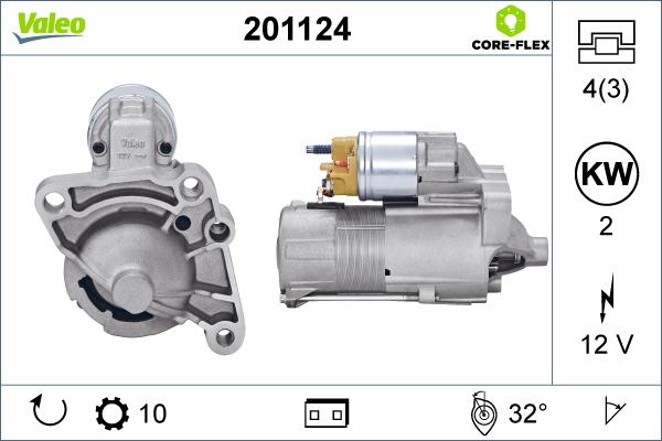 Valeo 201124 - Starteris autospares.lv