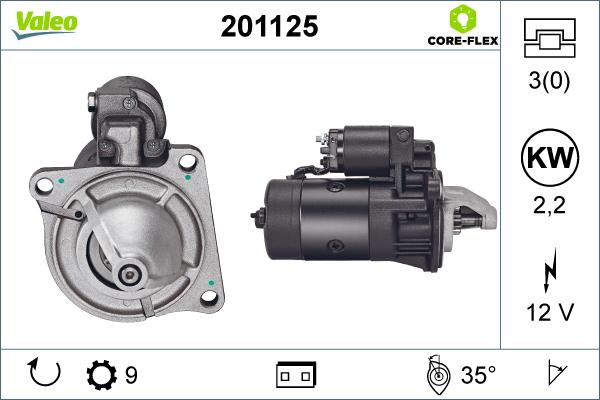 Valeo 201125 - Starter www.autospares.lv