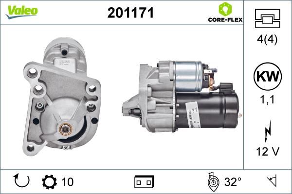 Valeo 201171 - Стартер www.autospares.lv