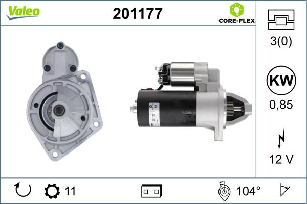 Valeo 201177 - Стартер www.autospares.lv