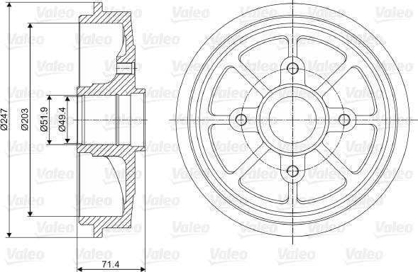 Valeo 237097 - Bremžu trumulis www.autospares.lv