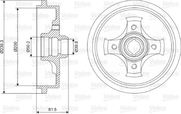 Valeo 237049 - Bremžu trumulis www.autospares.lv