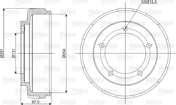 Valeo 237040 - Bremžu trumulis www.autospares.lv