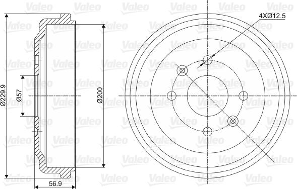 Valeo 237041 - Тормозной барабан www.autospares.lv