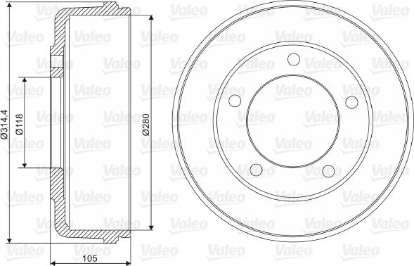 Valeo 237048 - Bremžu trumulis www.autospares.lv