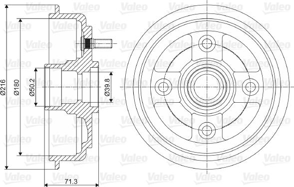 Valeo 237052 - Bremžu trumulis www.autospares.lv