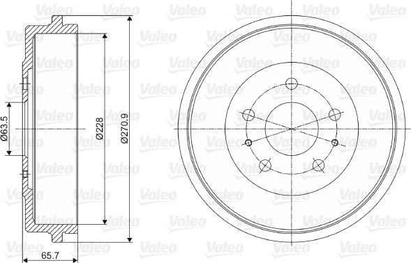 Valeo 237069 - Тормозной барабан www.autospares.lv