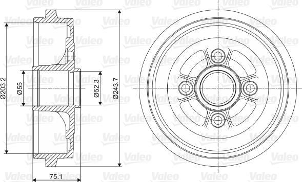 Valeo 237062 - Bremžu trumulis www.autospares.lv