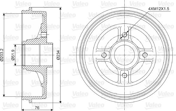 Valeo 237008 - Bremžu trumulis www.autospares.lv