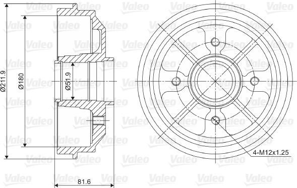 Valeo 237007 - Bremžu trumulis www.autospares.lv