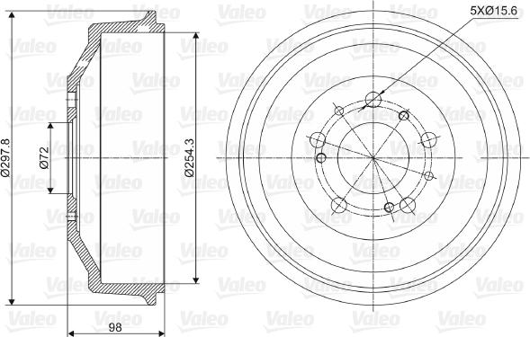 Valeo 237014 - Bremžu trumulis www.autospares.lv