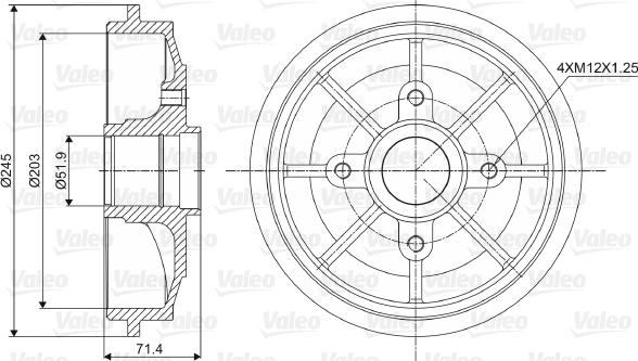 Valeo 237016 - Bremžu trumulis www.autospares.lv