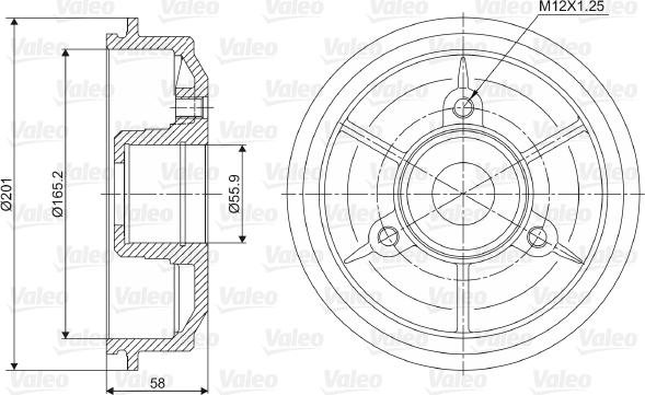 Valeo 237010 - Тормозной барабан www.autospares.lv