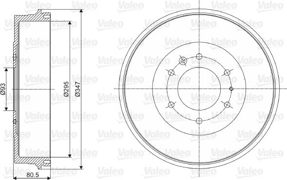 Valeo 237080 - Тормозной барабан www.autospares.lv