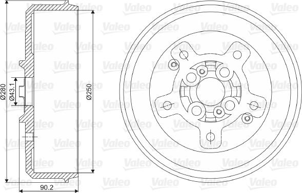 Valeo 237087 - Bremžu trumulis www.autospares.lv